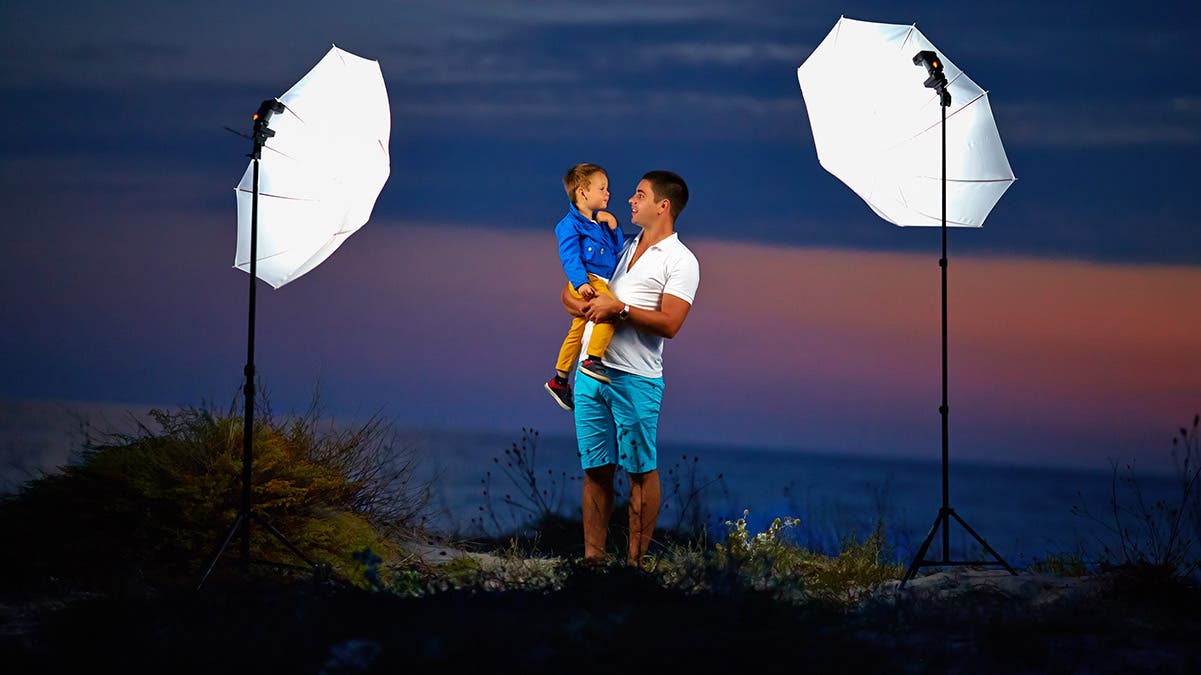 sunset photo shoot father son