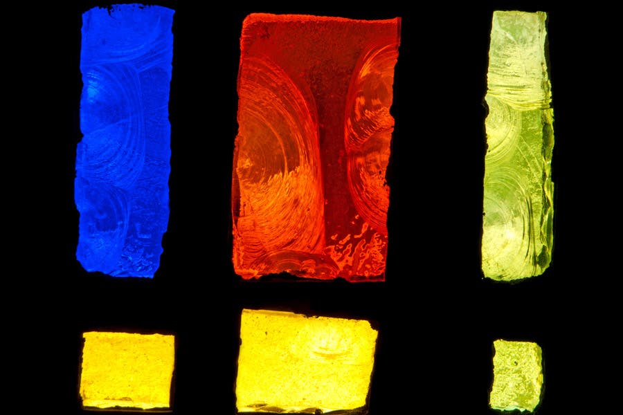 Colored glass window shapes - 42West, Adorama