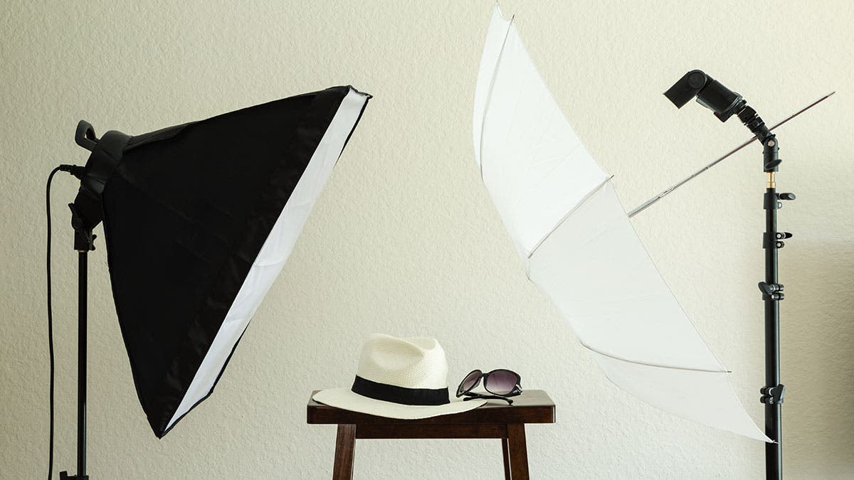 soft box and umbrella lighting