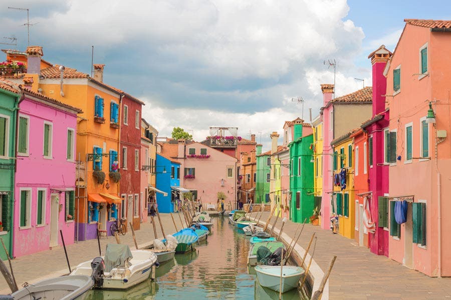 Colorful architectural buildings