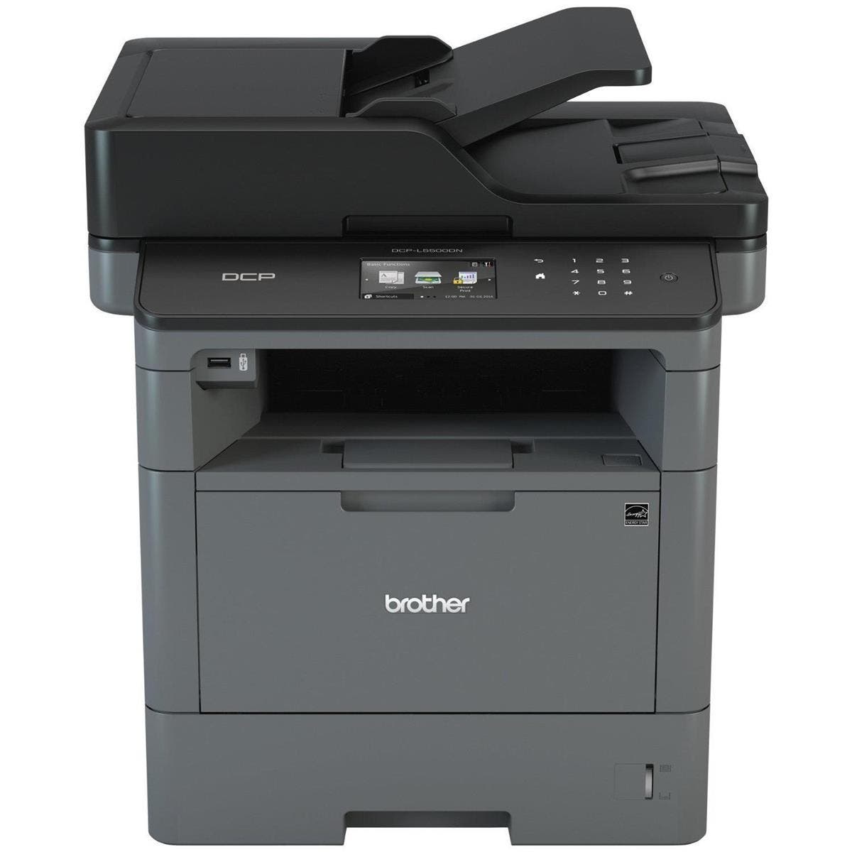 Brother DCP-L5500DN Multi-Function Monochrome Laser Printer with Duplex Printing and Networking, 42ppm Print Speed (Black), Up to 1200x1200 dpi, 40-Page ADF Capacity, 250 Sheet Standard Input Tray - Print, Copy, Scan