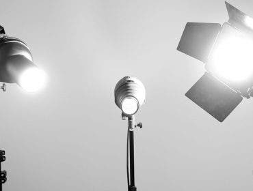 studio lights gray background