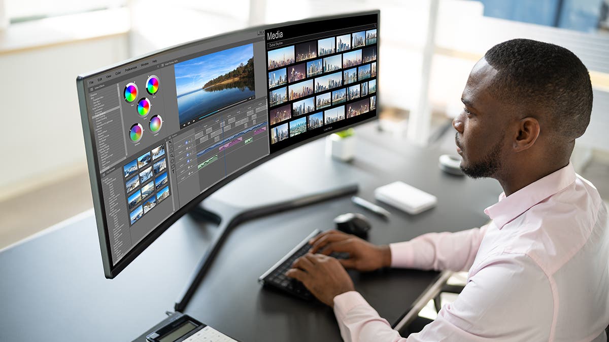 Video Editor Or Designer Using Editing Software Tech On Computer