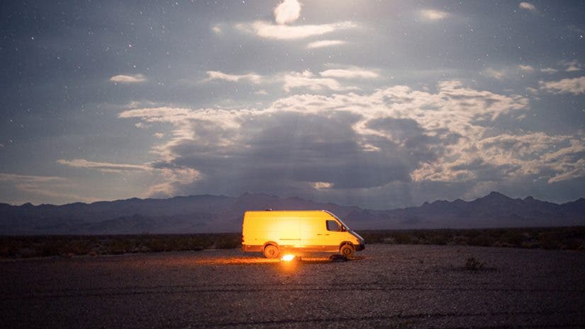 Cyrus Sutton's van in Death Valley