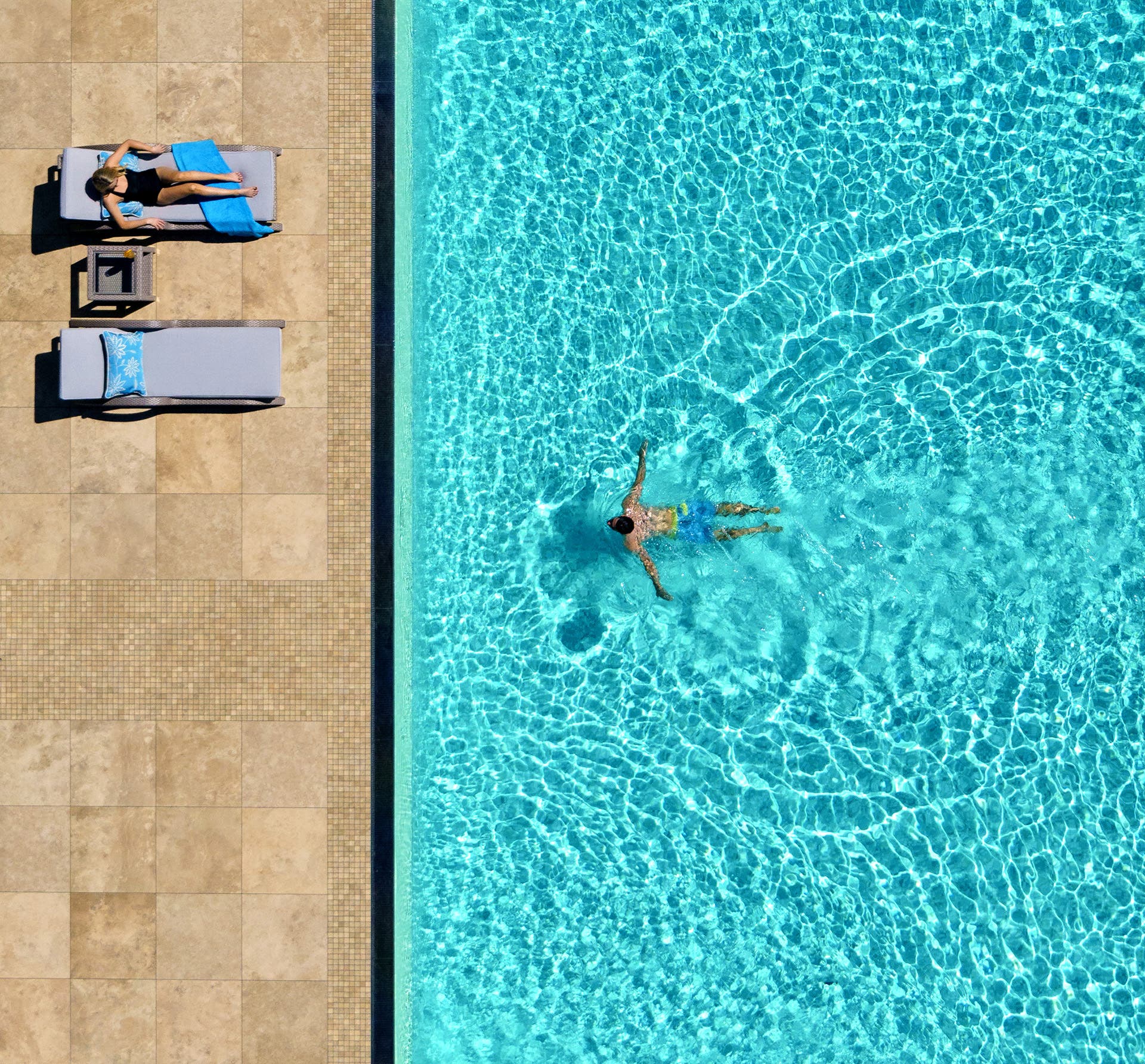 Poolside at Helena Bay, New Zealand.