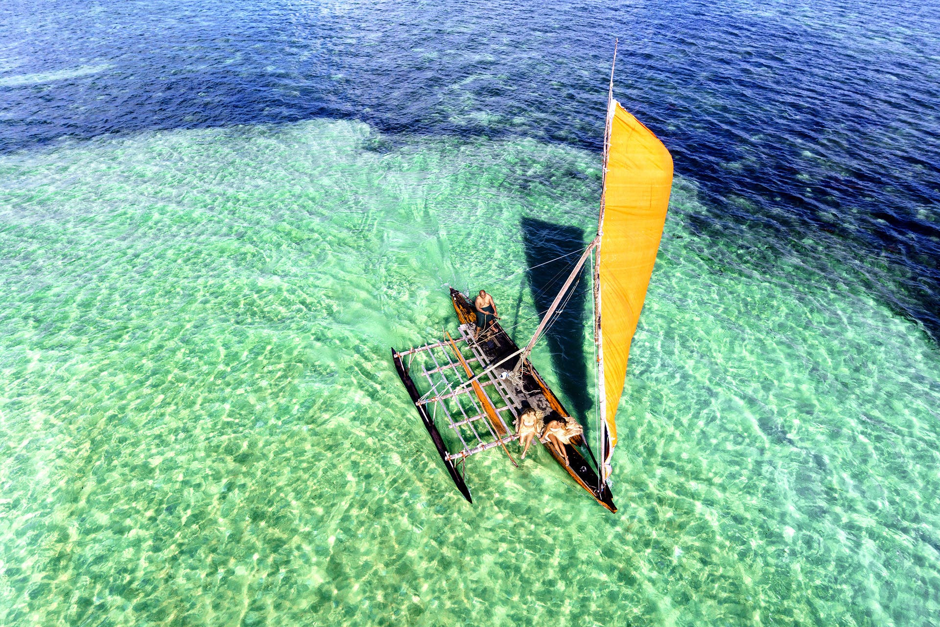 Traditional sailing Drua, Fiji Islands.