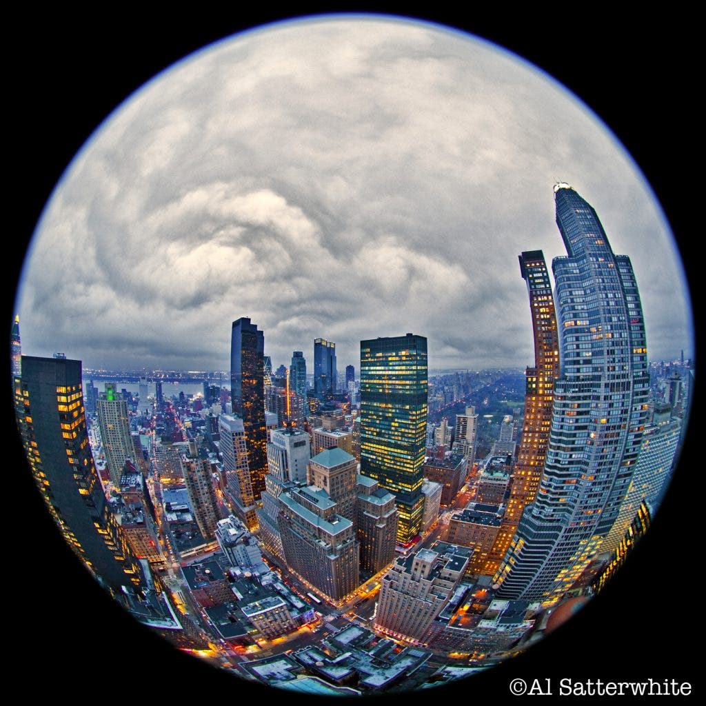March 11, 2010 • Manhattan • view from the London Hotel roof (151 West 54th Street) tween 6/7th Avenues at 4:05pm • 8mm Sigma