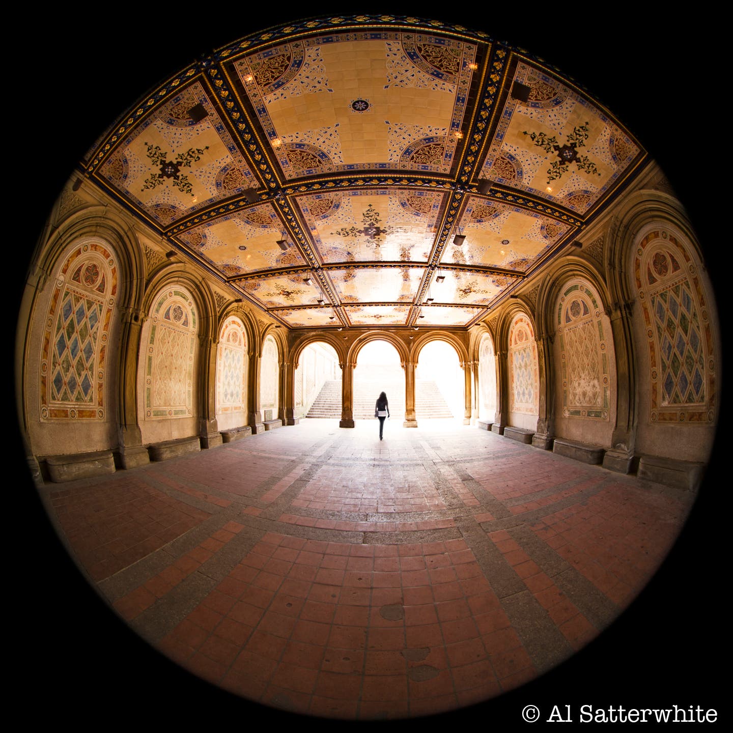 April 7~9, 2014 • New York City (Manhattan) • taken with Leica M-240 digital camera with Canon 8~15mm f4 lens (at f4) • tunnel from The Mall under Terrace Drive to the lower level Bethesda Terrace/Fountain in Central Park