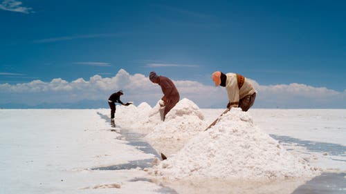 A scene from Salero: Moises Chambi Yucra and his brothers at work on the Salar de Uyuni.
Courtesy of Cinereach. © Salero Film LLC. All rights reserved.