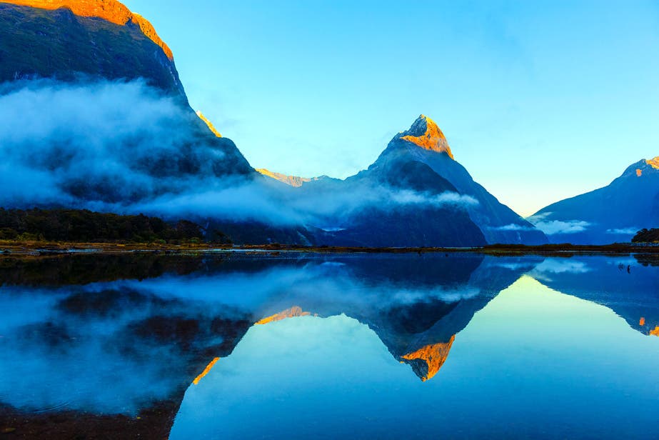 The recognisable peak of “Mitre Peak” in New Zealand’s Milford Sound, colloquially called “The world’s eighth wonder” this fjord with steep towering sides, cascading waterfalls and reflective waters is a photographer’s paradise, come rain or shine. In any weather the scenery here is simply stunning.