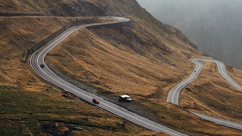 Tilt shift lens feature - mountain pass