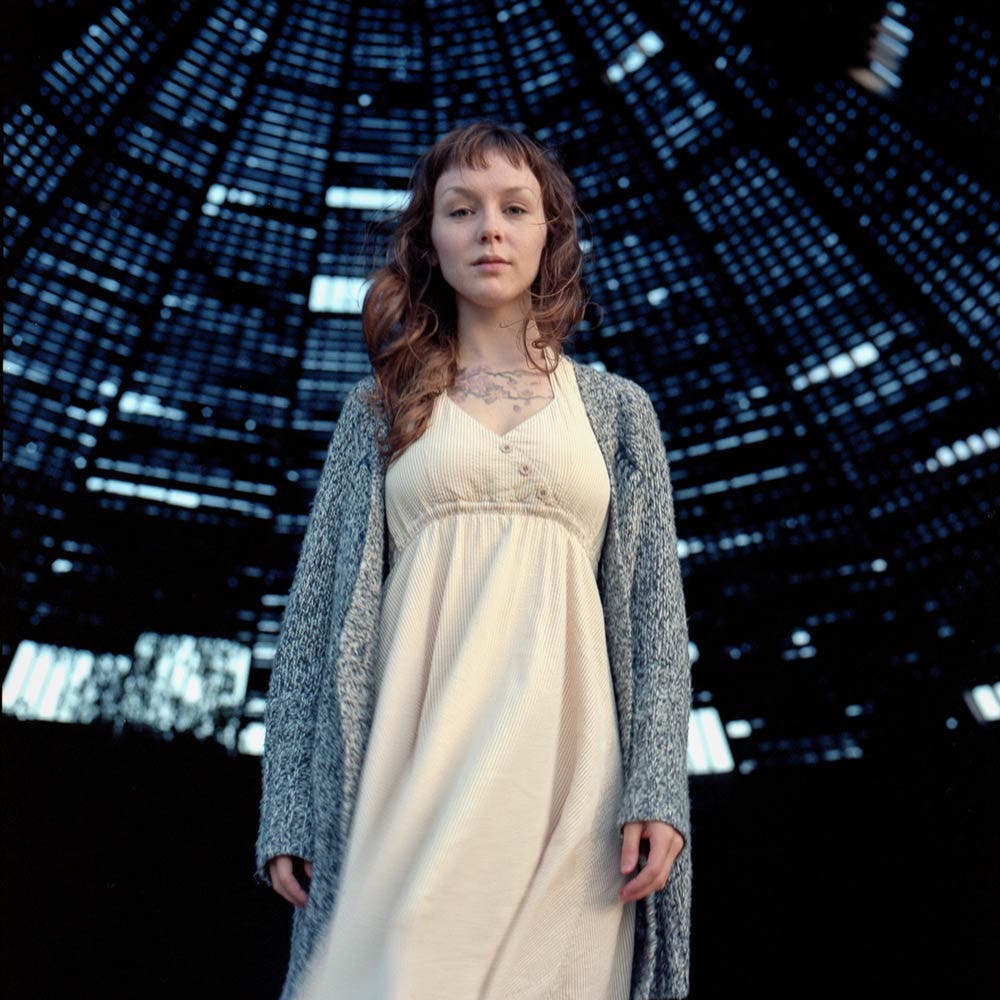 portrait of woman shot with a medium-format camera