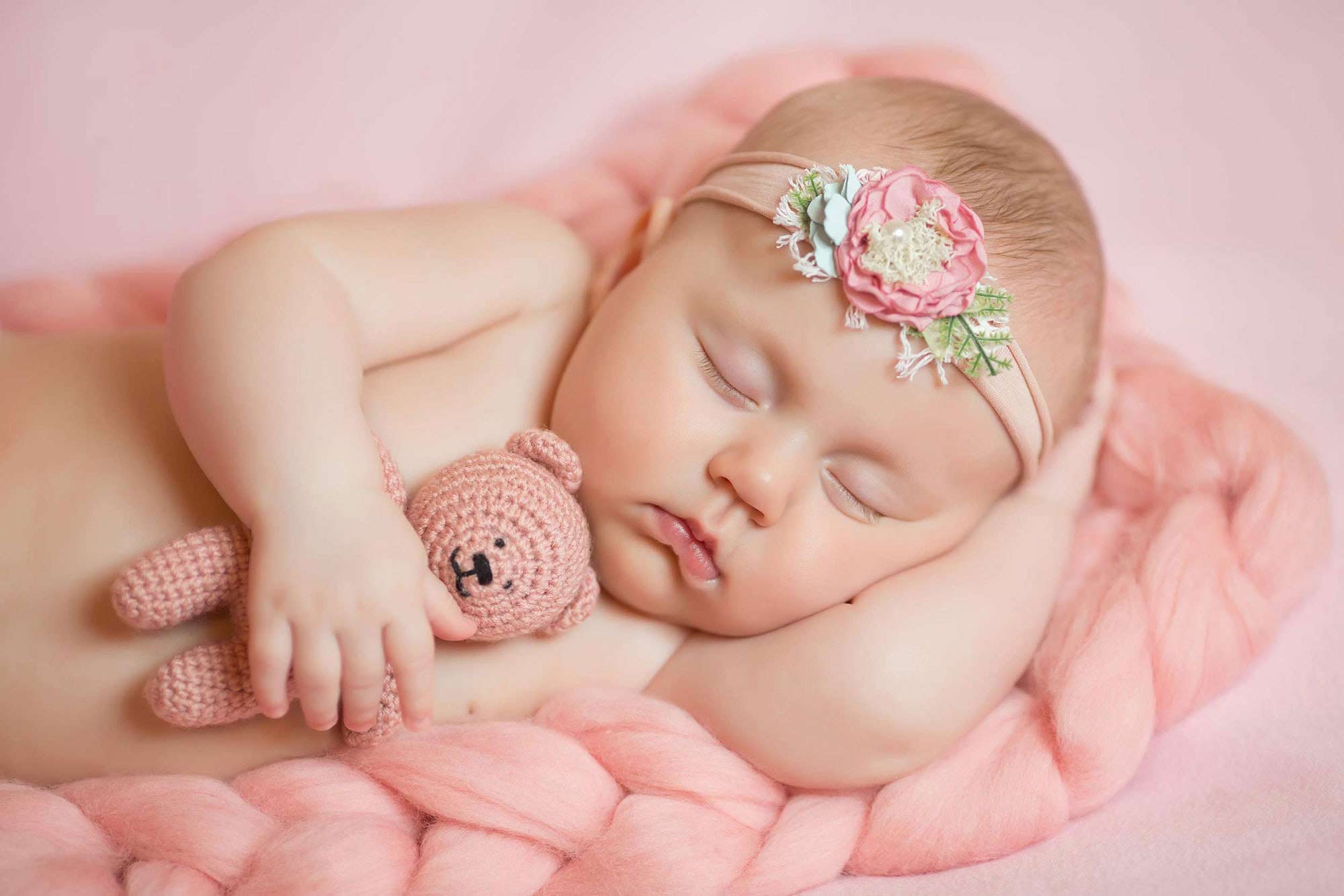 Sleeping Baby Girl Newborn Photography