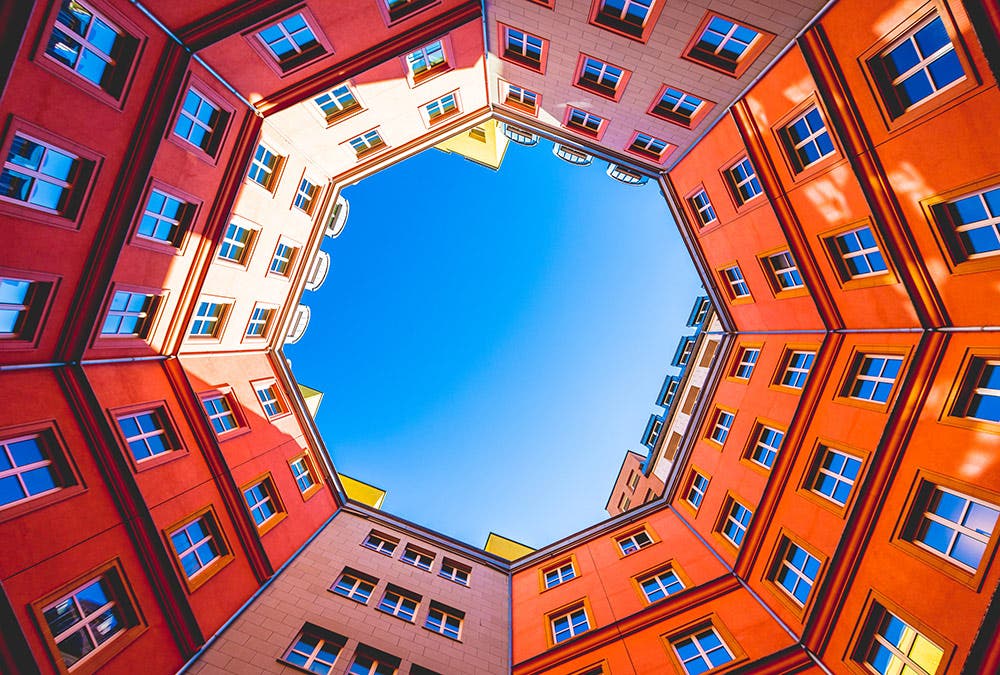 Symmetrical Photo of Octagonal Space Within Building