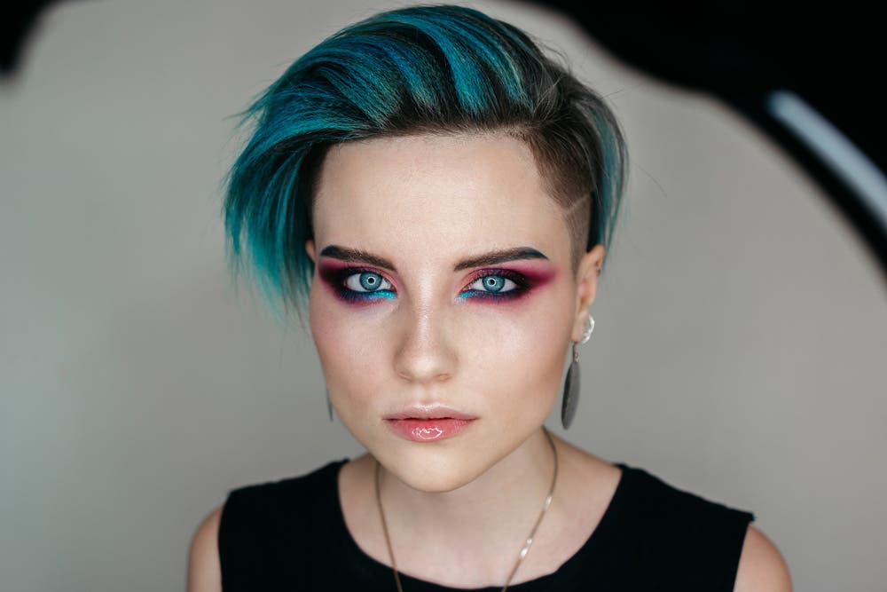 Model in front of Ring Light