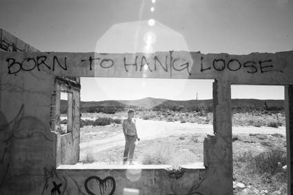 standing man infrared photography