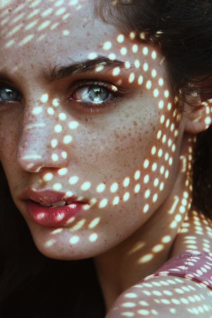feminine beauty with halo light
