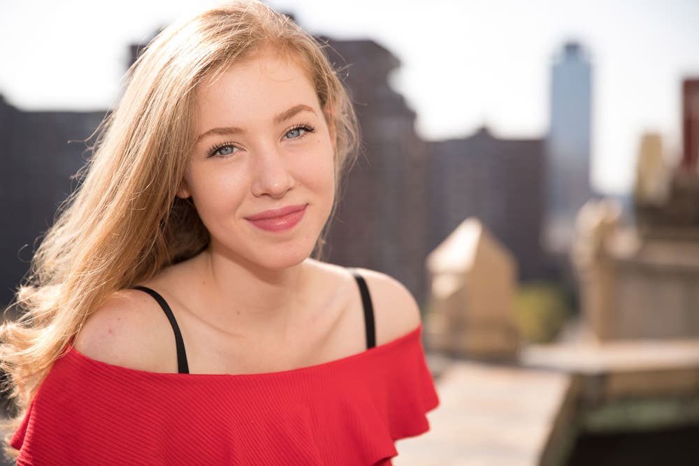 female model portrait with bokeh background
