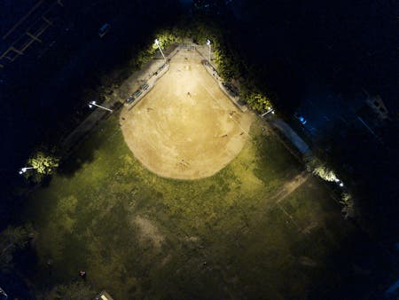 baseball field drone photography