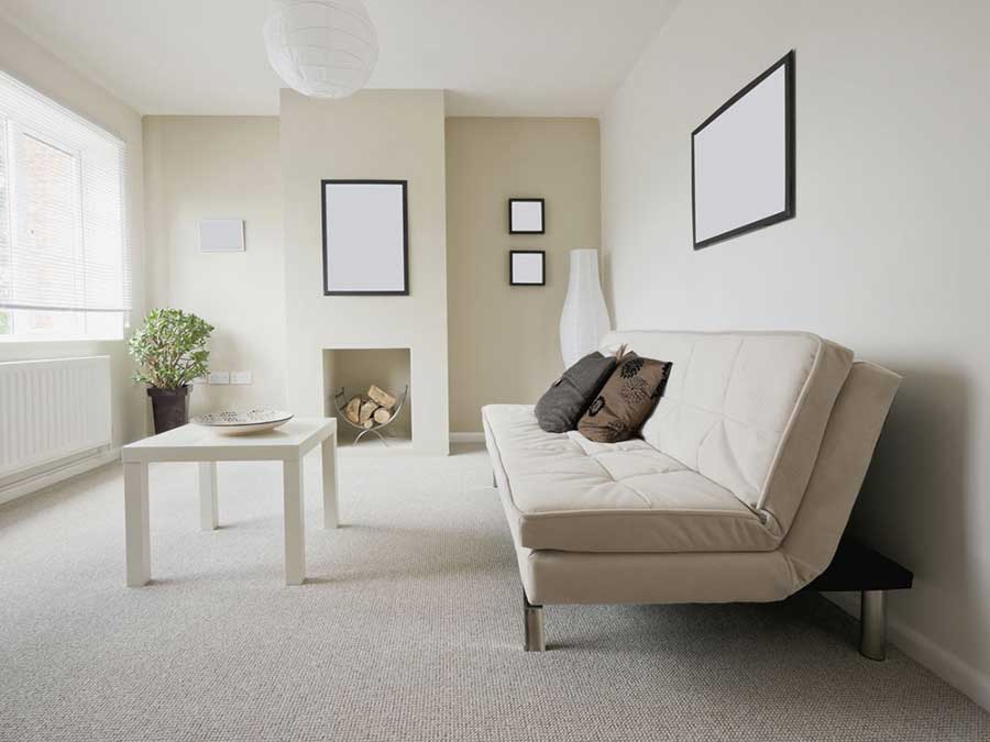 spacious living room perfect for a home studio setup