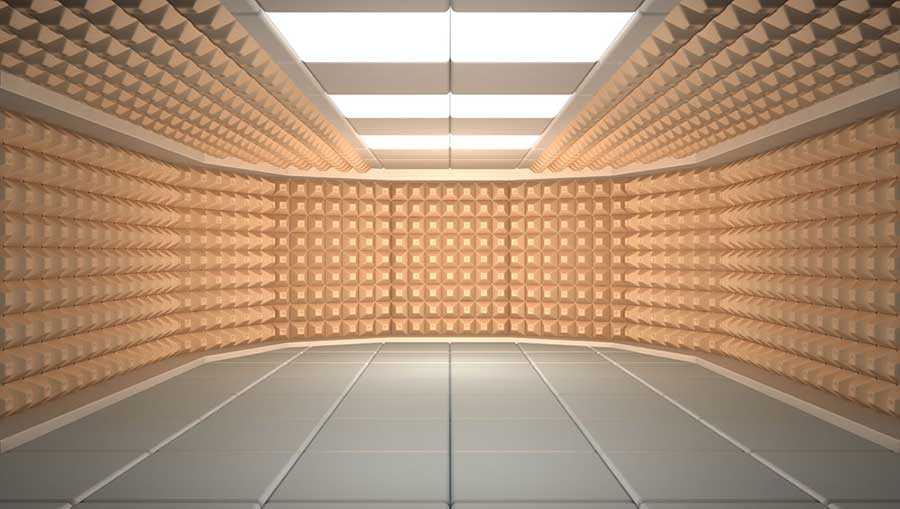 a soundproof room for recording