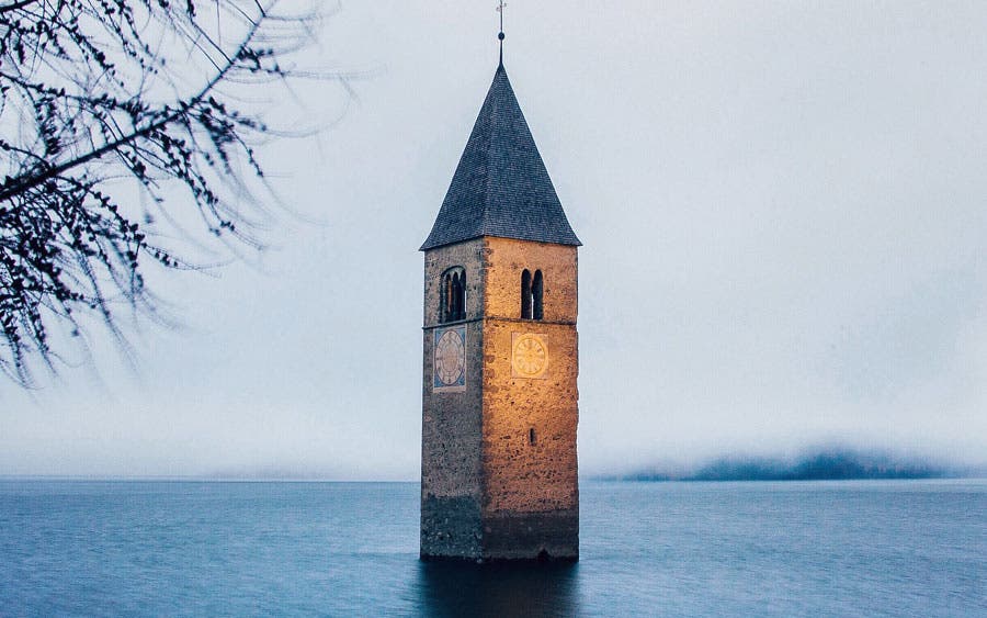 clock tower in river travel photography