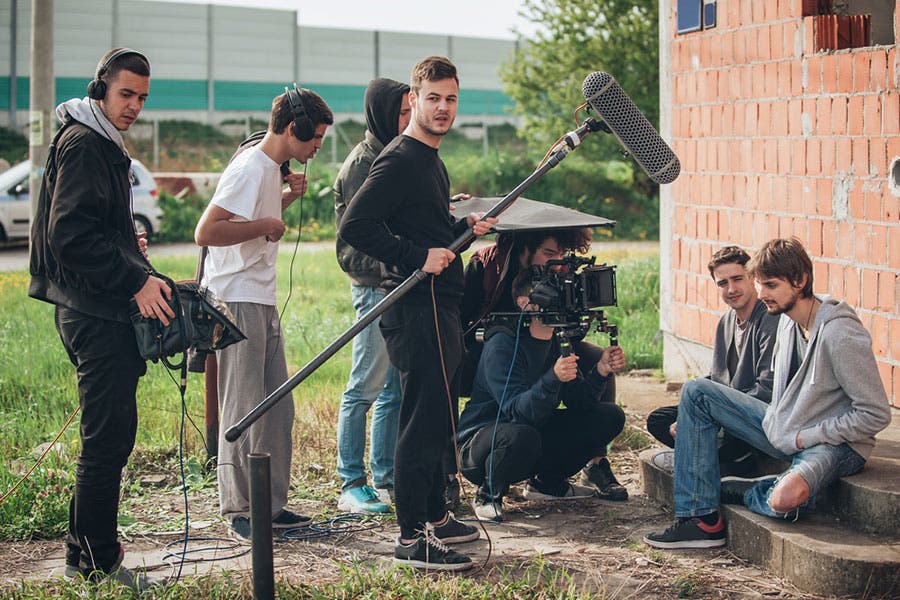 team of videographers for a music video shoot