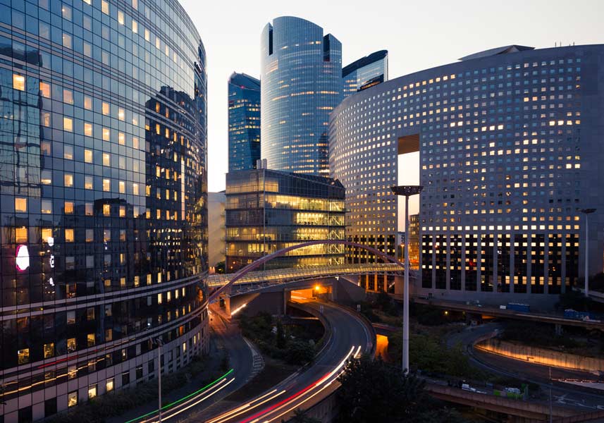Night Outdoor Architecture Photography at Paris Business District