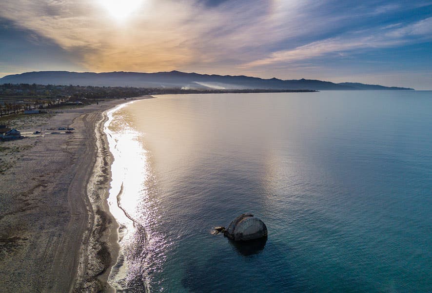 Drone picture of a beach”