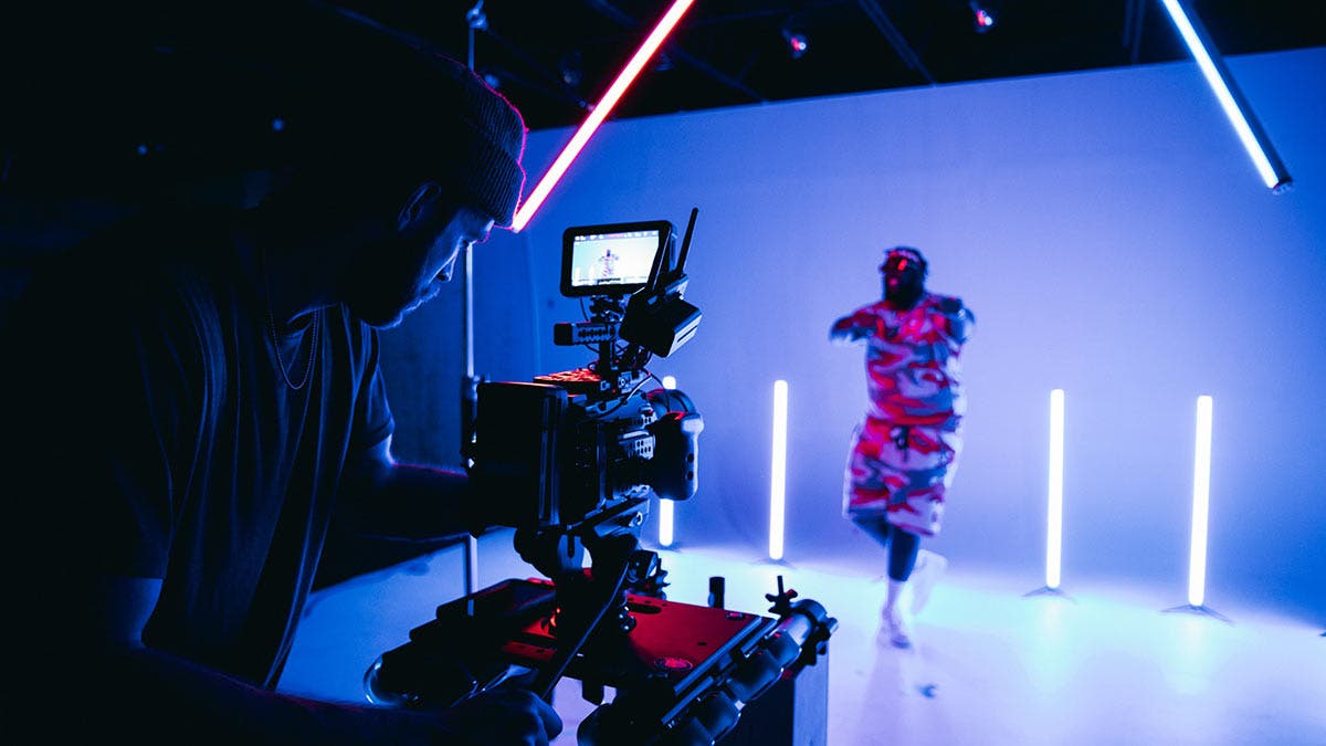 music video equipment for production on set