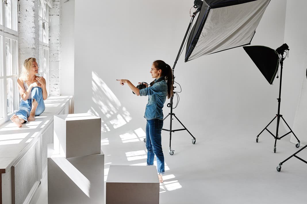 photoshoot with photographer and model
