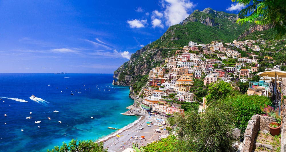 coast of positano in italy