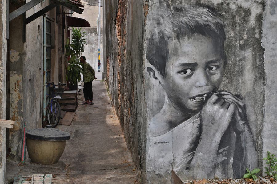 interesting graffiti art at Penang, Malaysia