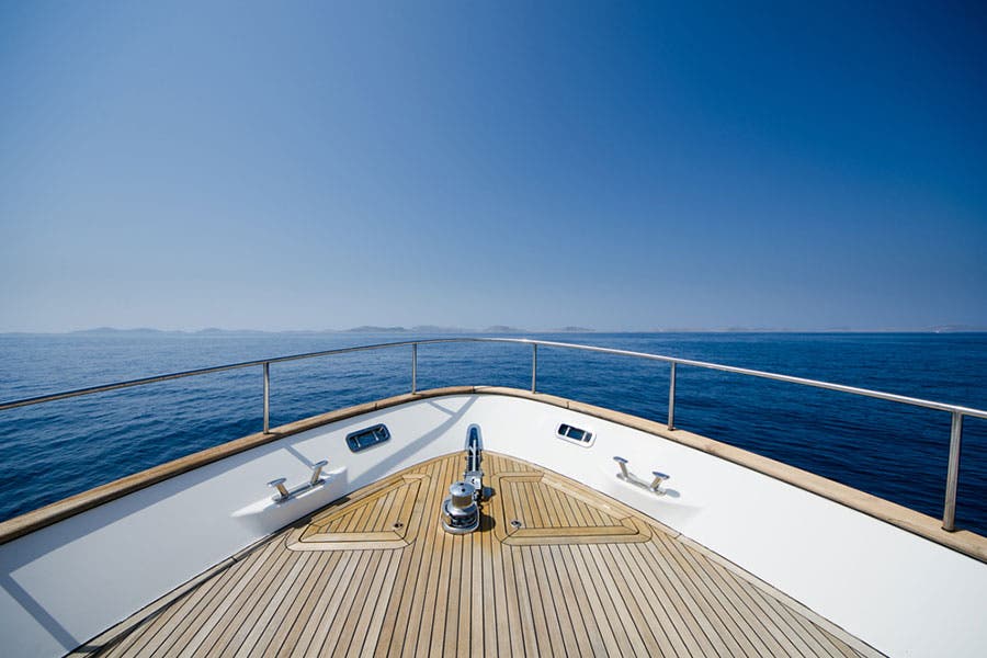 Wide angle shot taken from a yacht