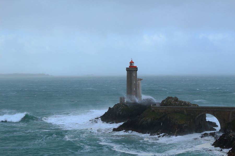 lighthouse during a storm