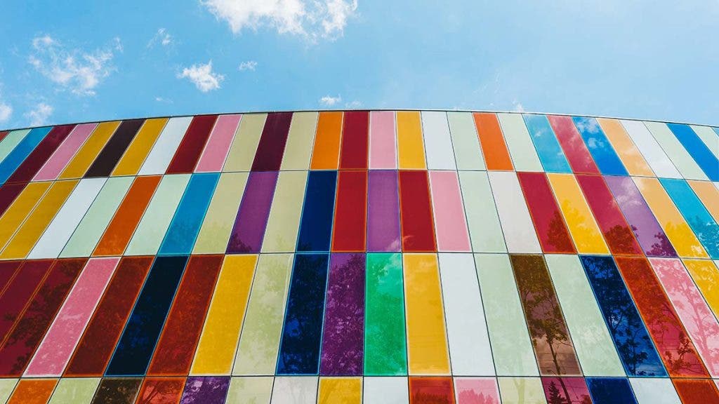 colorful wall against the sky