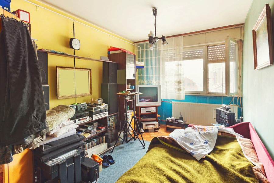 Messy room interior
