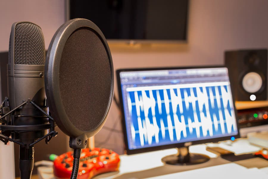 Podcast home recording studio