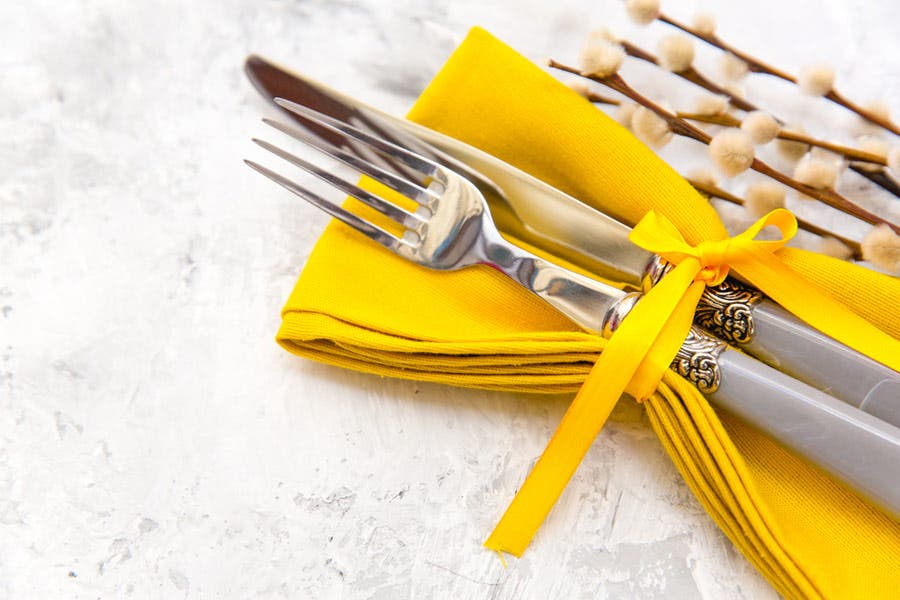 Dominant yellow table napkin