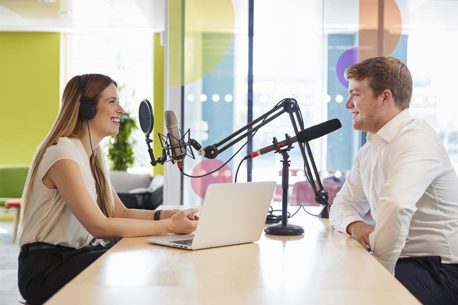 Podcast with two hosts