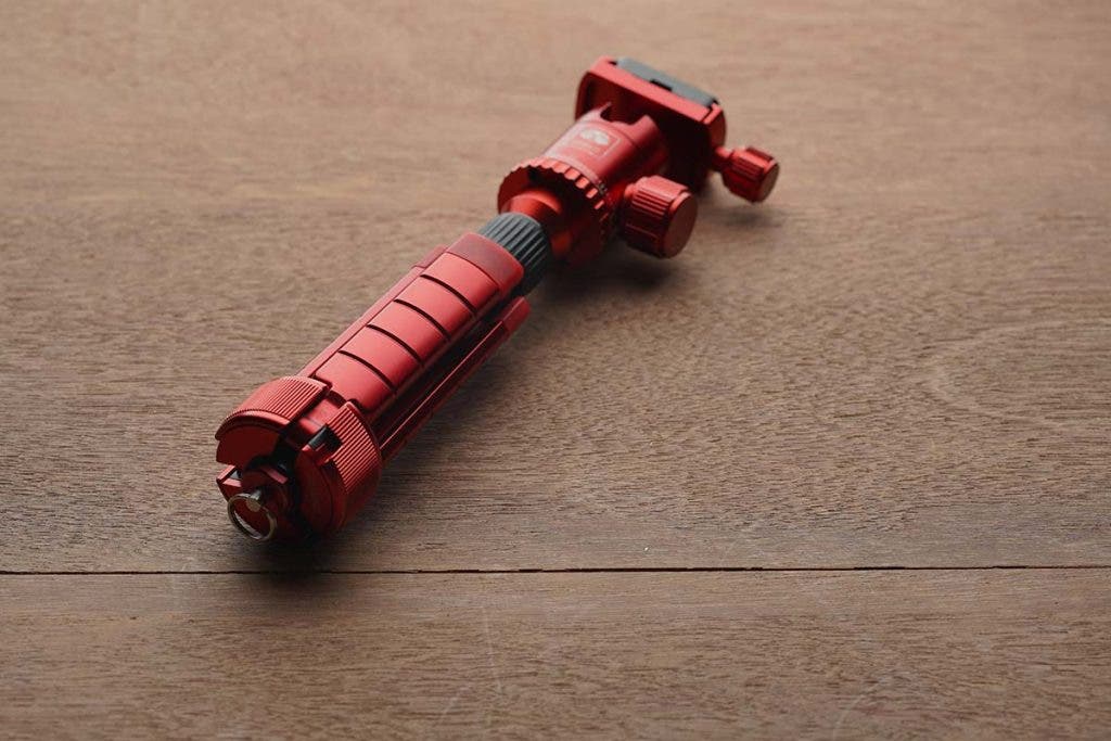 red mini tabletop tripod