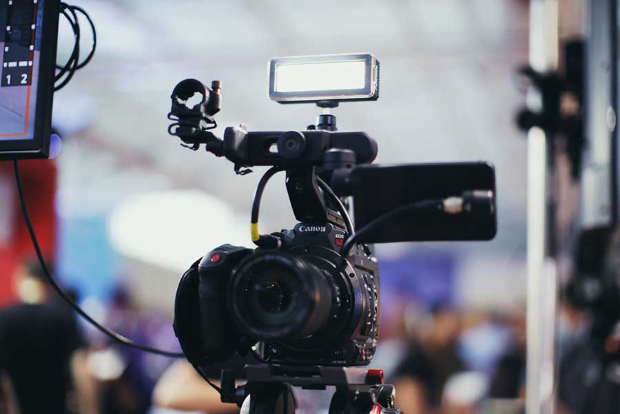 a Canon 4K DSLR with filmmaking accessories