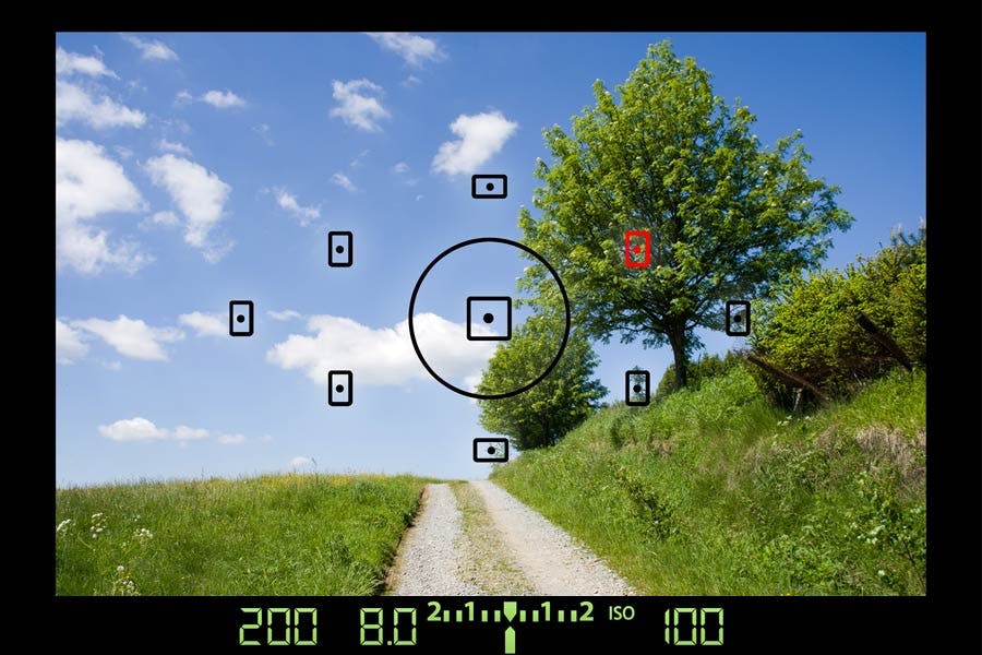 selecting focus point on DSLR screen
