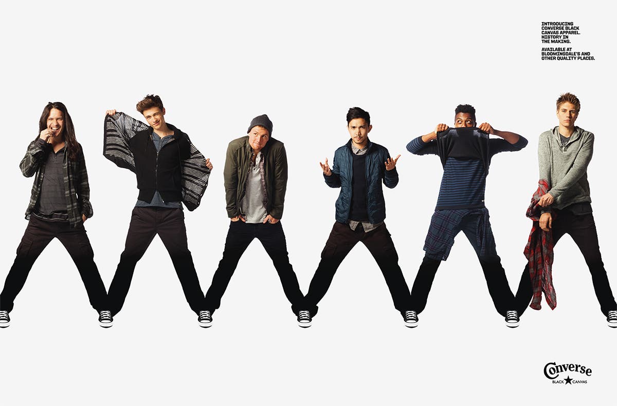 Ad campaign for Converse in GQ Magazine.