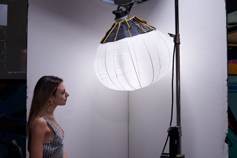 studio portrait photography seth miranda glow quick ball lantern softbox