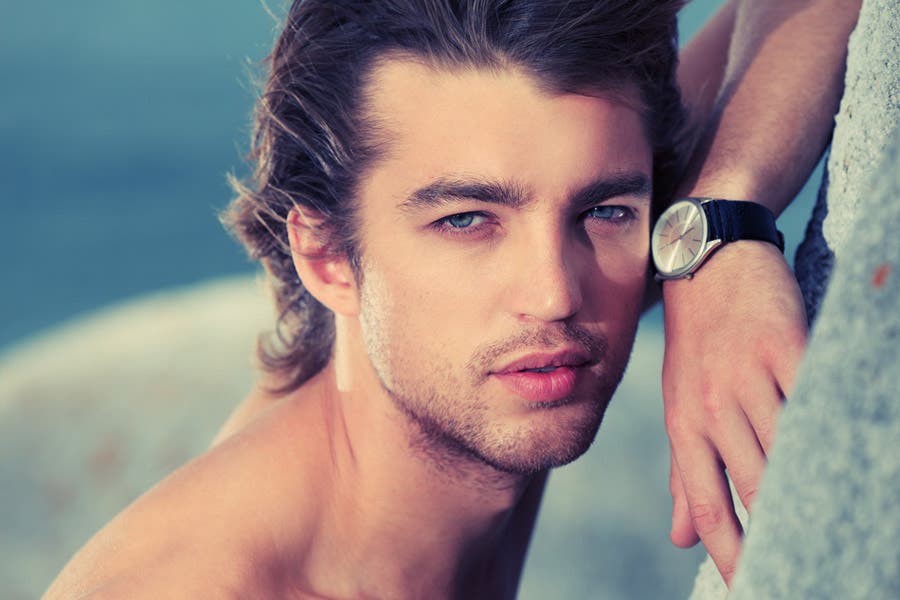 attractive male model for watch catalog