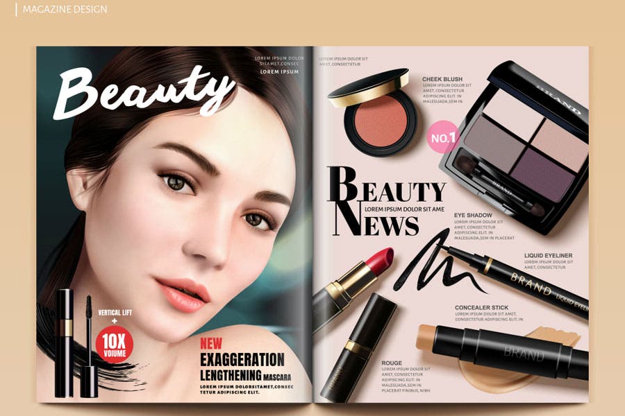 model featured in a magazine