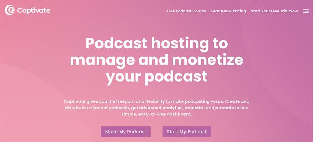 captivate podcast hosting platform site
