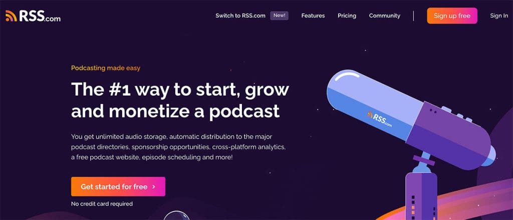 rss.com podcast hosting site