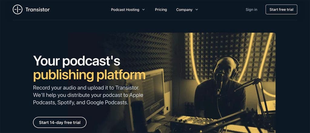 transistor podcast hosting site